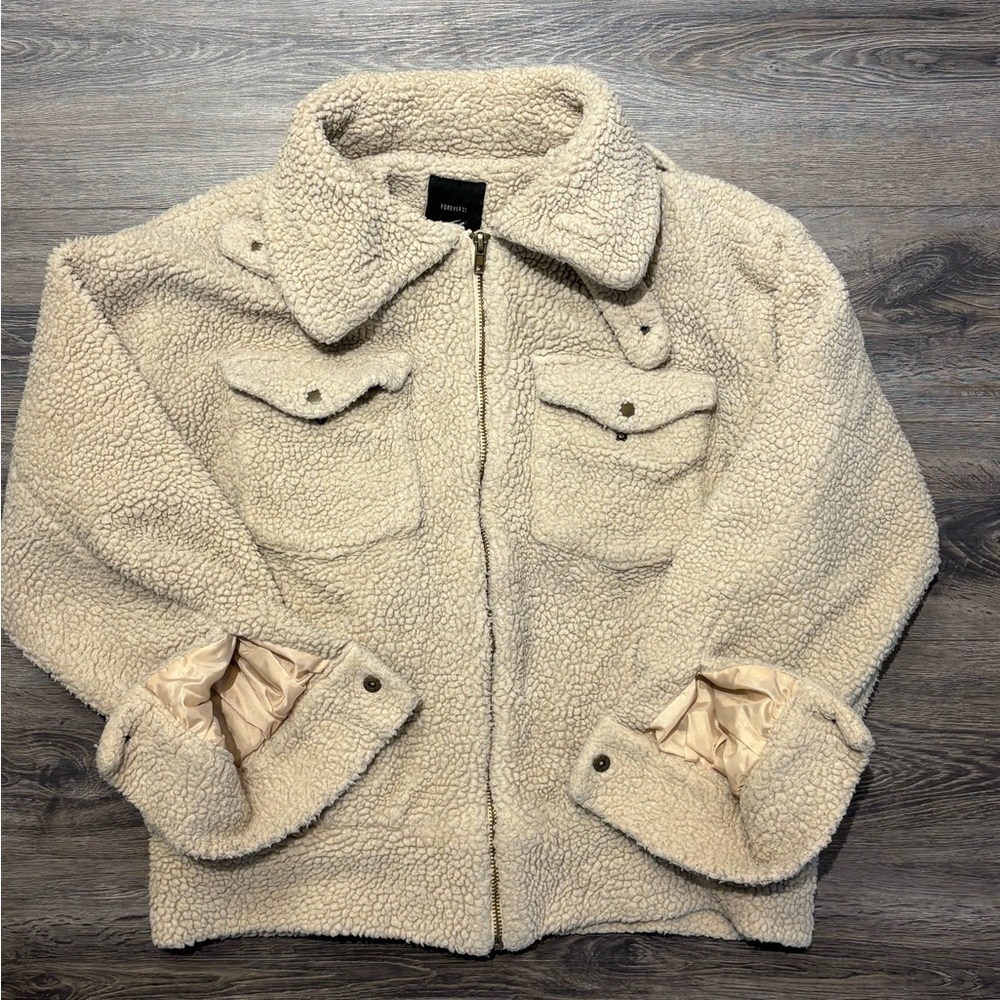 Forever 21 Beige Teddy Jacket
